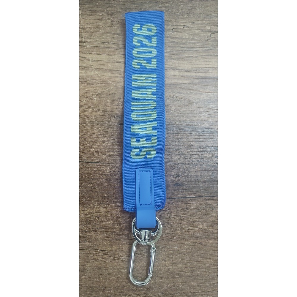 Seaquam 2026 Ribbon on Strong Webbing Key Fob Wristlet Royal Blue Yellow Z33